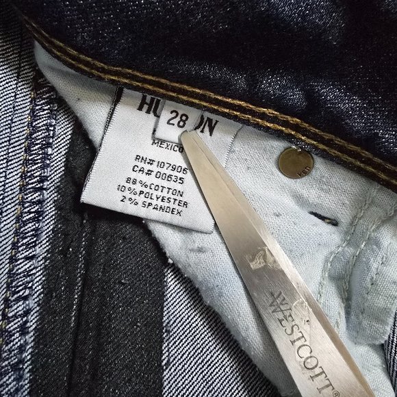 Hudson Women Sz 28 Collin Flap Pocket Mid Rise Dark Wash Skinny Cuff Crop Jeans - Picture 3 of 11